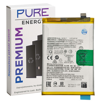 Bateria Pure Energy do Realme C53 C67 Narzo N53 bateria BLPA17 5000mAh