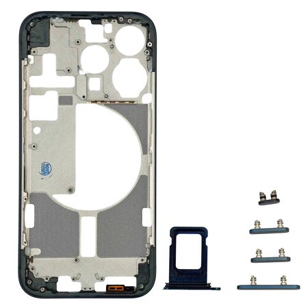 Korpus ramka obudowa do iPhone 15 Pro przyciski tacka SIM niebieski