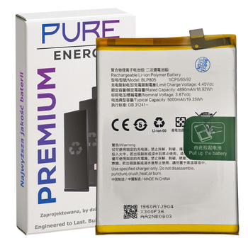 Bateria Pure Energy do Oppo A53 A73 A54 A74 A16 A93 A55 BLP805 5000mAh