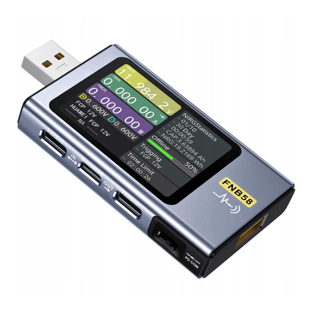Miernik USB Tester FNIRSI FNB58 BT Bluetooth Wyświetlacz LCD 2"