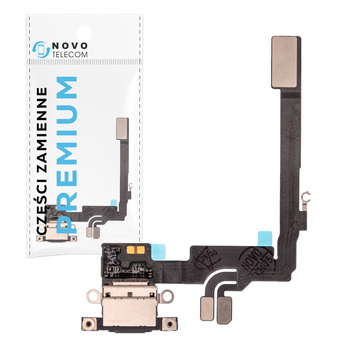 Złącze ładowania taśma dock port USB C mikrofon do Apple iPhone 16 Pro czarne OEM
