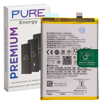 Bateria Pure Energy do Realme C11 C12 C15 C25 BLP793 6000mAh