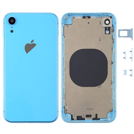 do iPhone XR obudowa ramka korpus przyciski tył niebieski