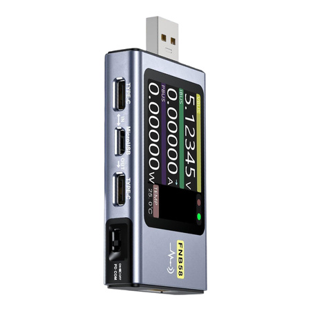 Miernik USB Tester FNIRSI FNB58 BT Bluetooth Wyświetlacz LCD 2"