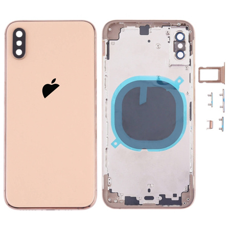 do iPhone XS obudowa ramka korpus przyciski tył złoty