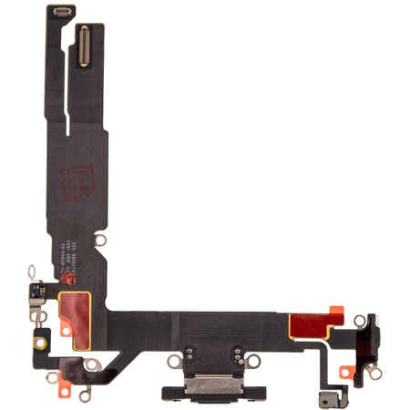 Złącze ładowania taśma dock port USB C mikrofon do Apple iPhone 16 czarne OEM