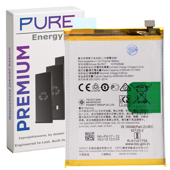Bateria Pure Energy do Realme A15 A15S bateria BLP817 4230mAh