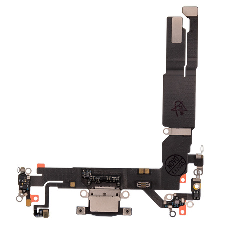 Złącze ładowania taśma dock port USB C mikrofon do Apple iPhone 16 czarne OEM
