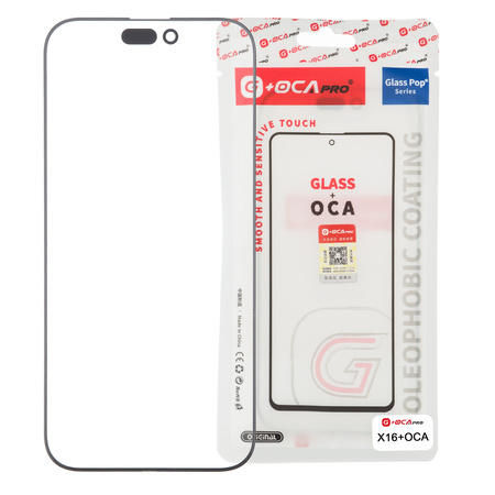 Szyba klej OCA wyświetlacza do iPhone 16 szybka G+OCA