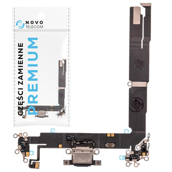 Złącze ładowania taśma dock port USB C mikrofon do Apple iPhone 16 Plus czarne OEM